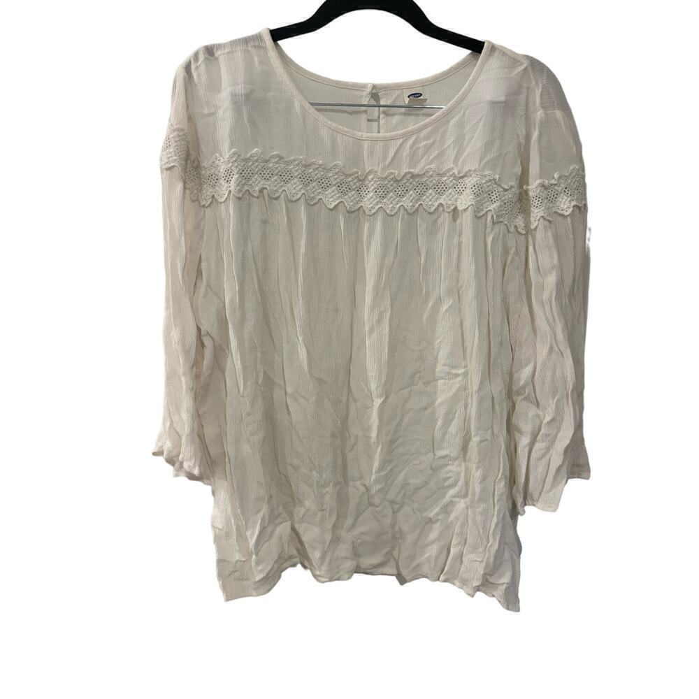 Old Navy White Retro Blouse